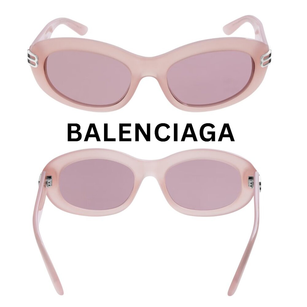 NEW Women's BALENCIAGA  Casino Round Sunglasses in Milky Pink